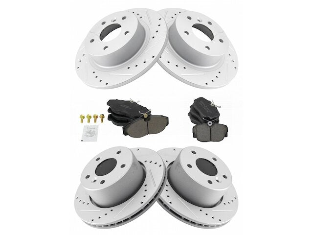 Front and Rear Brake Pad and Rotor Kit - 1999-2004 Land Rover Discovery Series II - TRQ 278-02020764