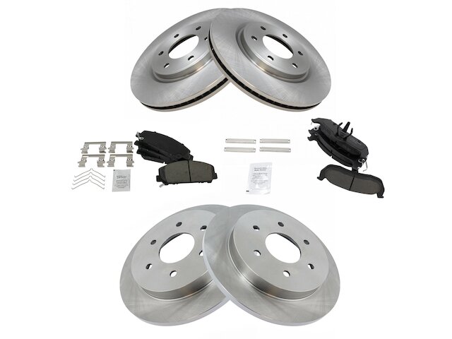 Front and Rear Brake Pad and Rotor Kit - 2011-2015 Nissan TITAN - TRQ 96796-02052149