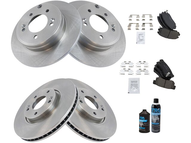 Front and Rear Brake Pad and Rotor Kit - 2006-2008 Hyundai Sonata 3.3L V6 - TRQ 18621-02080155