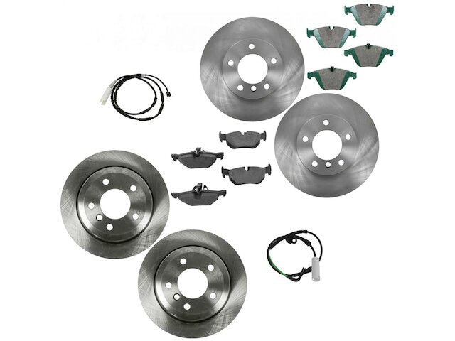Front and Rear Brake Pad Rotor and Wear Sensor Kit - 2010-2011 BMW 328i xDrive Coupe - DIY Solutions 96005-02115863