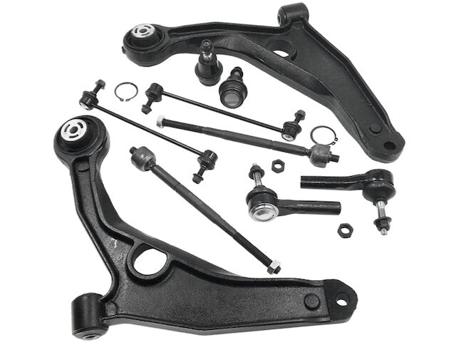 Front Lower Suspension Kit (10 Piece Set) - Lower Control Arms, Ball Joints, Sway Bar End Links, Tie Rods - 2007-2010 Chrysler Sebring 4-Door Sedan - Replacement 23997-02145725