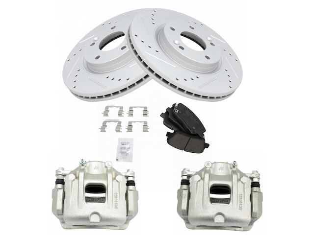 Front Brake Pad Rotor and Caliper Set - 2010-2012 Hyundai Santa Fe - TRQ 96108-02146606