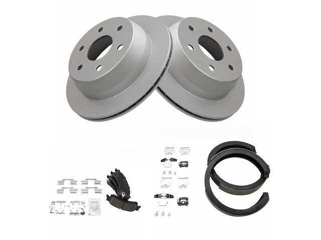Rear Brake Pad Rotor and Parking Brake Kit - 2000-2002 GMC Yukon 4WD - TRQ 28427-02221705