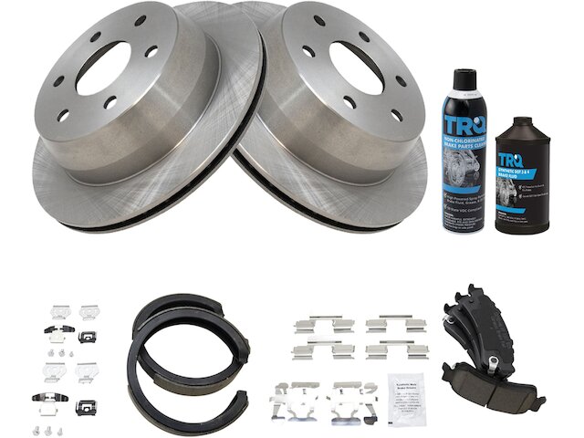 Rear Brake Pad Rotor Shoe Drum Kit - 2002 Cadillac Escalade AWD - TRQ 2853-02263022