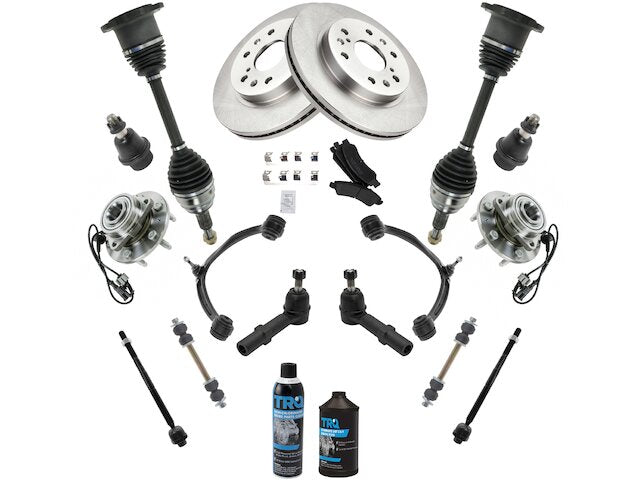 Front Brake Pad Rotor Axle Wheel Hub Control Arm Kit - 2007-2013 GMC Sierra 1500 - TRQ 19022-02357807