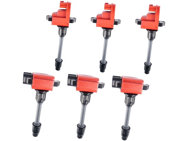 Red Ignition Coil Kit (Set of 6) - 1996-1999 Infiniti I30 - Replacement 6704-02382944