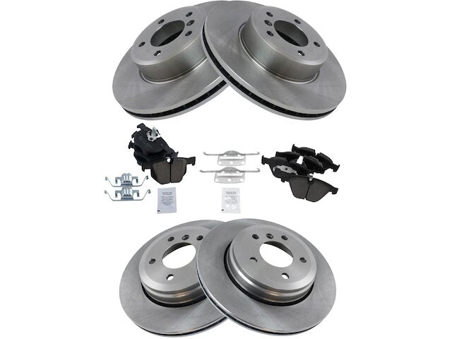 Front and Rear Brake Pad and Rotor Kit - 2004-2006 BMW 525i - TRQ 17799-02389212
