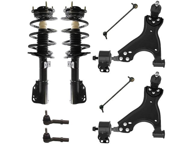 Front Strut Coil Spring Control Arm Tie Rod Kit - 2008-2017 Buick Enclave - Detroit Axle 26821-02414277