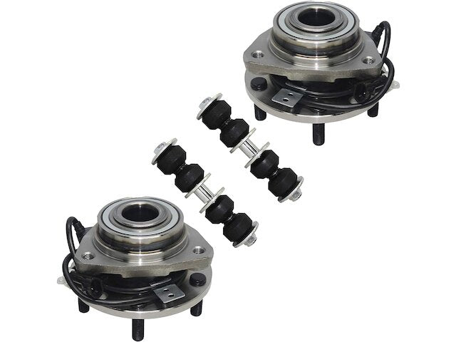 Front Wheel Hub and Sway Bar Link Kit - 1997-2004 GMC Sonoma - Detroit Axle 4208-02415178