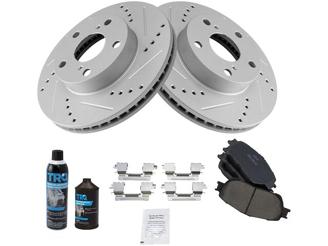 Front Brake Pad and Rotor Kit - 2005-2015 Toyota Tacoma RWD - TRQ 18535-02420905
