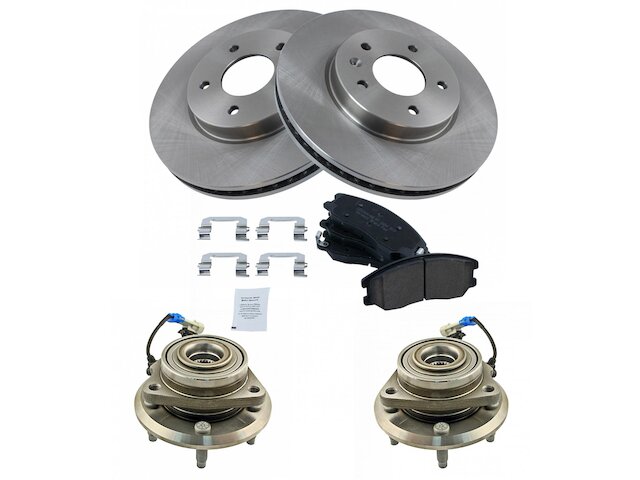 Front Brake Pad and Rotor and Wheel Hub Kit - 2008-2010 Saturn Vue - TRQ 28615-02481100
