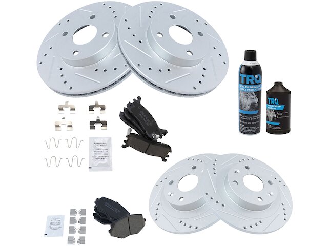 Front and Rear Brake Pad and Rotor Kit - 1994-1997, 1999-2005 Mazda Miata - TRQ 8540-02487485