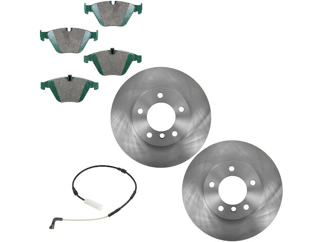 Front Brake Pad Rotor and Wear Sensor Kit - 2009-2010 BMW 328i xDrive - TRQ 30394-02515010