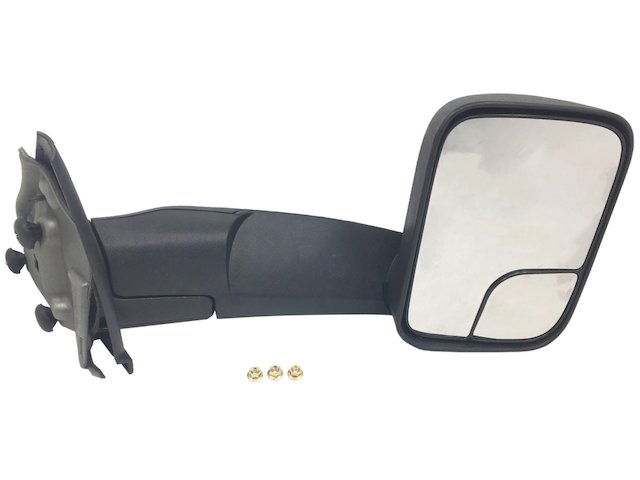 Right Passenger Side Mirror (Manual, Tow Mirror; Manual Flip-Up Folding, Black Textured) - 2003-2009 Dodge Ram 2500 with Towing Package - Replacement 1988-02696853