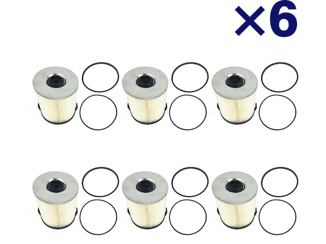 Fuel Filter Element Kit with O-Rings - Set of 6 - 1995-1997 Ford F-350 7.3L V8 Turbo Diesel - Replacement 5361-02707457