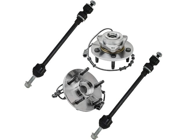 Front Wheel Hub and Sway Bar Link Kit - 2002-2005 Dodge Ram 1500 - Detroit Axle 1972-02742533