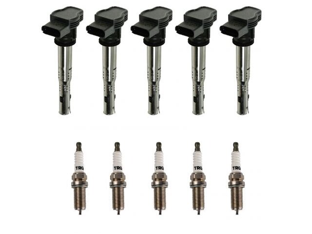 Ignition Coil and Spark Plug Kit 10 Piece - 2006-2010, 2012-2014 Volkswagen Beetle 2.5L 5-Cylinder - TRQ 18947-02831401