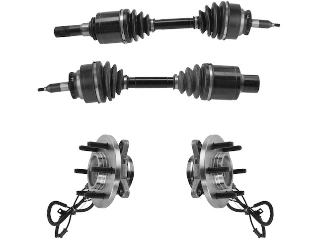 Front CV Axle and Wheel Bearing Hub Assembly Kit - 2011-2014 Ford F-150 4WD with 6-Lug Wheels - TRQ 96880-07392623