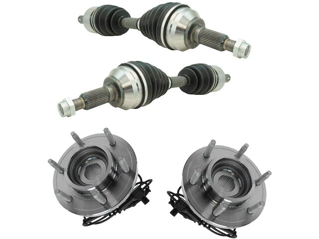 Front Axle and Wheel Hub Assembly Kit 4 Piece Set - 2006-2010 Hummer H3 - TRQ 18605-07400386