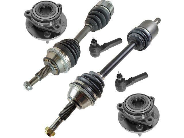 Front Axle Wheel Hub Tie Rod End Kit 6 Piece - 2001-2003 Ford Windstar - TRQ 5594-07403474