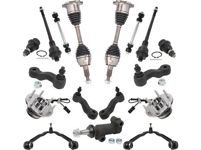 Front Axle Wheel Hub Control Arm Kit 17 Piece - 2000-2006 GMC Yukon XL 1500 4WD - TRQ 4306-07427100
