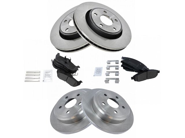 Front and Rear Semi-Metallic Brake Pad and Rotor Kit - 2005-2010 Jeep Grand Cherokee (Excludes SRT-8) - TRQ 18364-07450415