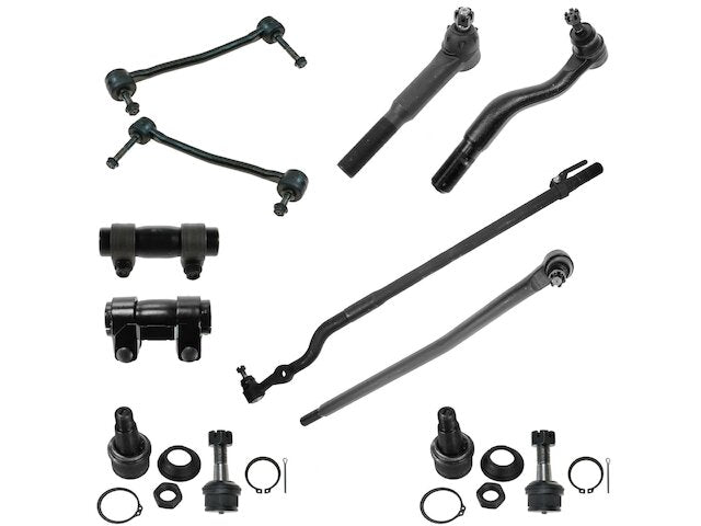 Front Ball Joint Sway Bar Link Tie Rod End Kit 12 Piece - 2000-2004 Ford F250 Super Duty 4WD - TRQ 5338-07466591