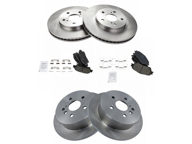 Front and Rear Ceramic Brake Pad and Rotor Kit - 5 Lug - 2004-2010 Toyota Sienna - TRQ 18026-07542768