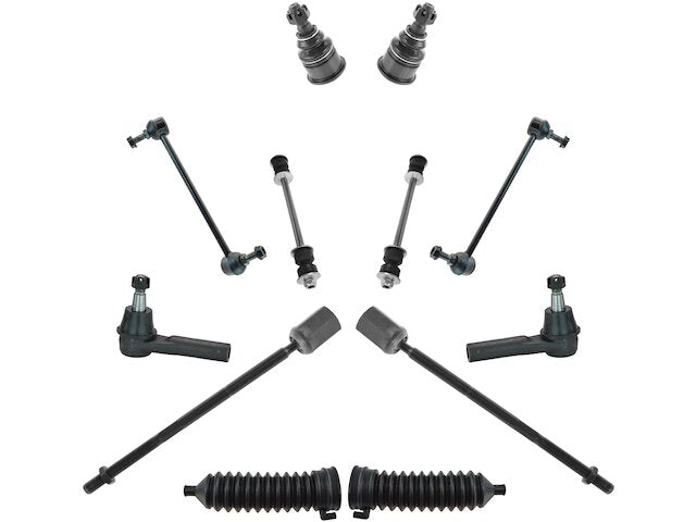 Front and Rear Ball Joint Sway Bar Link Tie Rod End Kit 12 Piece - 1996-2005 Mercury Sable - TRQ 5814-07553826
