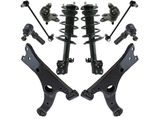 Front Strut Coil Spring Control Arm Kit 10 Piece - 2014-2019 Toyota Corolla Sedan - TRQ 128487-07559329