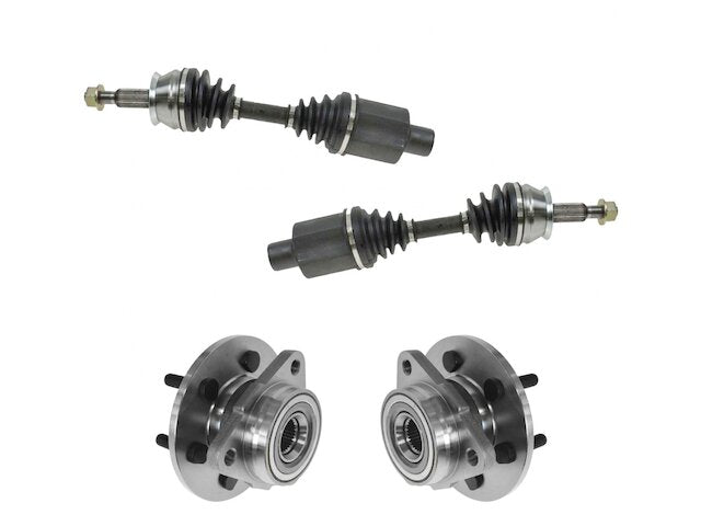 Front Axle and Wheel Hub Bearing Assembly Kit - 4 Piece - 2001-2004 Dodge Dakota 4WD (with Rear Wheel ABS Brakes) (From 09/11/2000) - TRQ 1844-07570974