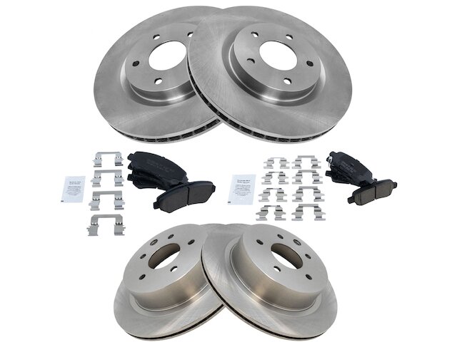 Front and Rear Ceramic Brake Pads and Rotor Kit - 2008-2013 Nissan Rogue - TRQ 28852-07601685