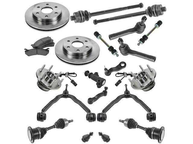 Front Brake Pad Rotor Axle Wheel Hub Kit - 1999-2006 GMC Sierra 1500 5.3L V8 - TRQ 4254-07637275