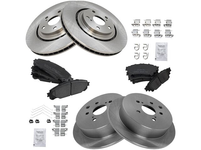 Front and Rear Ceramic Brake Pad and Rotor Kit - 2011-2020 Toyota Sienna - TRQ 96141-07666092