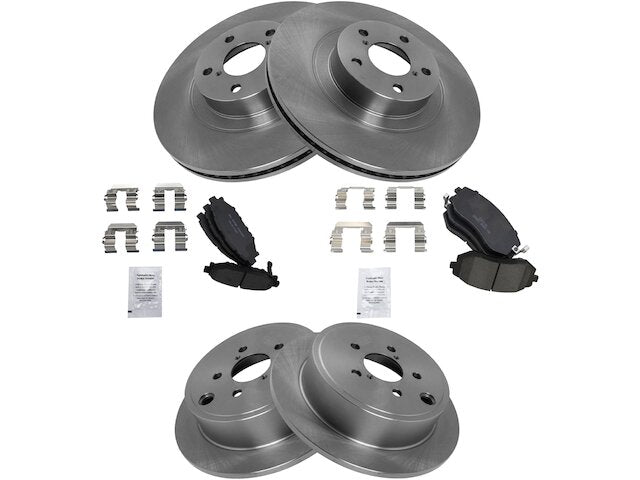 Front and Rear Ceramic Brake Pad and Rotor Kit - 5 Lug - 2010-2012 Subaru Outback 2.5L H4 - TRQ 96048-07670046