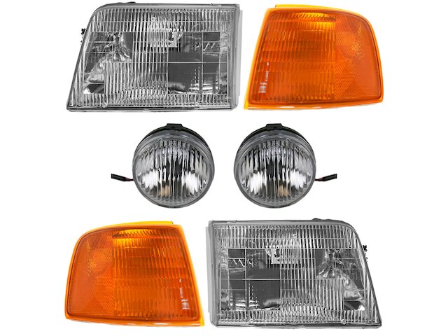 Headlight Fog Light Parking Light Kit 6 Piece - 1993-1997 Ford Ranger - DIY Solutions 5524-07720028