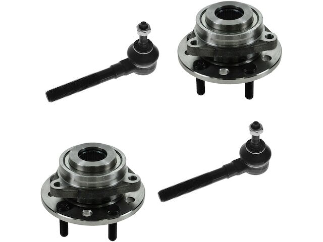 Front Wheel Hub Assembly and Tie Rod End Kit 4 Piece - 1998-2004 Dodge Intrepid - TRQ 1905-07726193