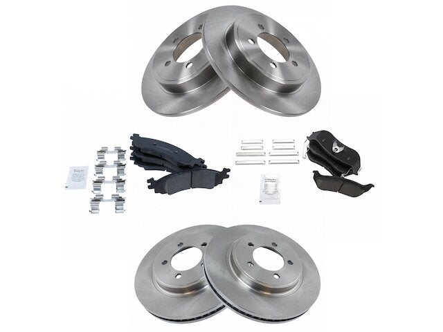 Front and Rear Ceramic Brake Pads and Rotor Kit - 5 Lug - Vented Rotors - 2007-2010 Ford Explorer Sport Trac - TRQ 18962-07732856