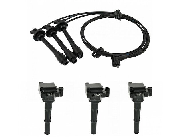 Ignition Coil and Spark Plug Wire Set 4 Piece - 2000-2004 Toyota Tundra 3.4L V6 5VZ-FE - TRQ 8199-07761638
