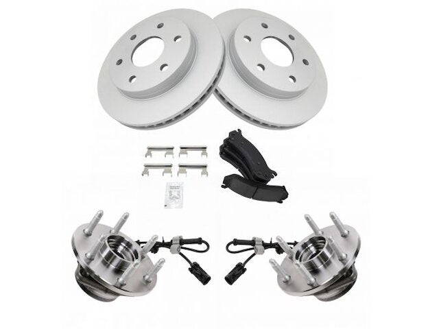 Front Brake Pad and Rotor and Wheel Hub Kit - 2003-2006 Cadillac Escalade ESV AWD - TRQ 127824-07801192