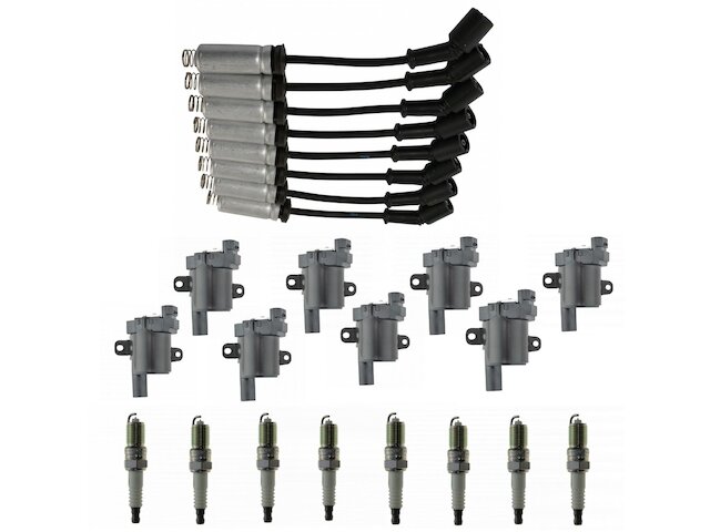 Ignition Coil Spark Plug and Wire Set 17 Piece - 2002-2006 Cadillac Escalade - DIY Solutions 2853-07805575