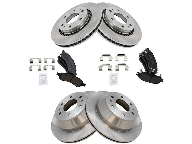 Front and Rear Brake Pad and Rotor Kit - 2006-2009 Chevrolet Trailblazer LT 4.2L 6-Cylinder - TRQ 18653-07812322