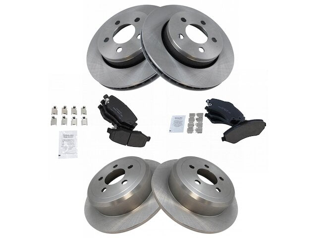 Front and Rear Ceramic Brake Pad and Rotor Kit - 2008-2012 Jeep Liberty (with 11.88 Inch Front Rotors) - TRQ 28879-07864325