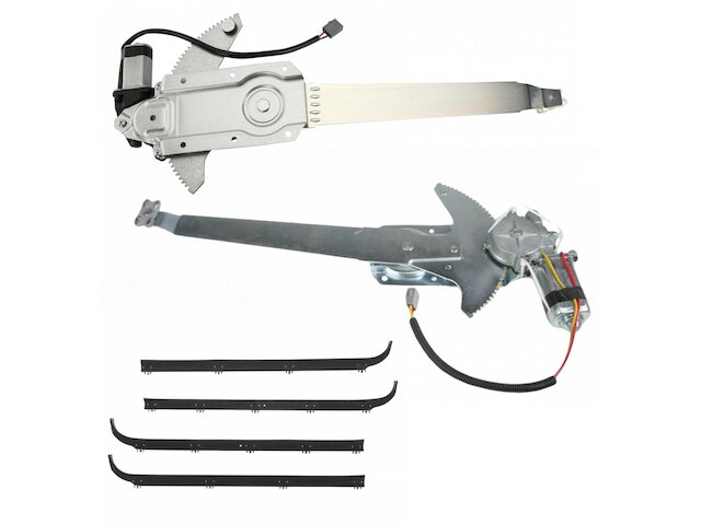 Front Window Regulator and Weatherstrip Kit 4 Piece with Motor - 1987-1996 Ford F150 - DIY Solutions 5299-07865536