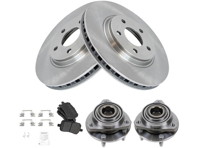 Front Brake Pad and Rotor and Wheel Hub Kit - 2005-2007 Pontiac G6 - TRQ 18340-07927170