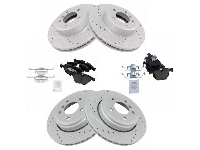 Front and Rear Brake Pad and Rotor Kit - 2004-2006 BMW 525i - TRQ 17799-07935104