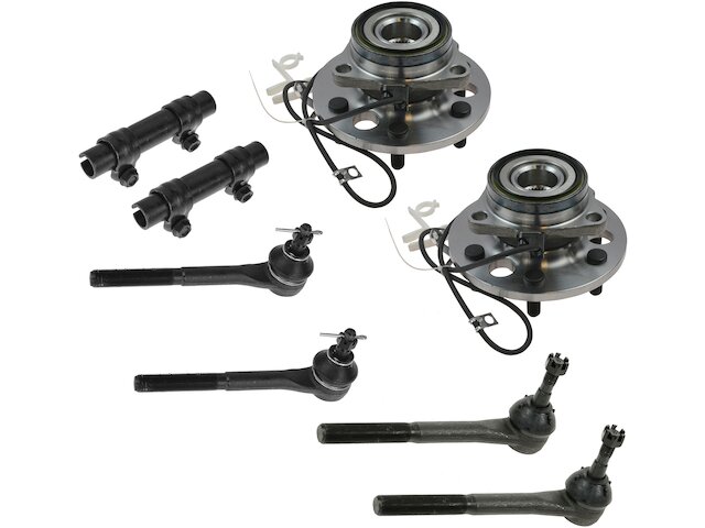 Front Wheel Hub and Tie Rod End Kit 8 Piece - 1995-1999 Chevrolet K1500 Suburban 4WD - TRQ 3395-07938444