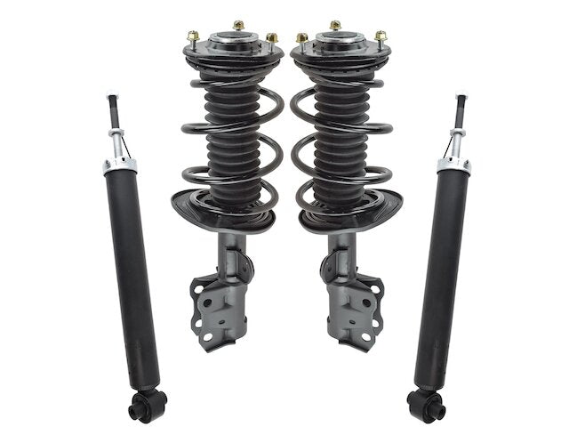 Front and Rear Strut Coil Spring and Shock Absorber Kit - 4 Piece - 2010-2015 Toyota Prius - TRQ 30440-07987156