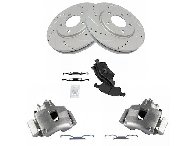 Front Brake Pad Rotor and Caliper Set - 2001-2007 Chrysler Town & Country - TRQ 1574-02007479