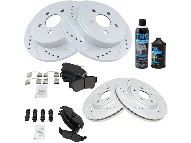 Front and Rear Brake Pad and Rotor Kit - 2003-2006 Chrysler PT Cruiser 2.4L 4-Cylinder Turbocharged - TRQ 1537-02020361